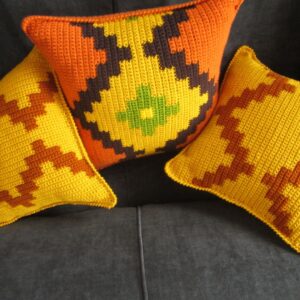Decorate your home with these unique Crochet Cushion Covers! They are worked using intarsia crochet technique and are a perfect décor piece sure to add warmth to any room.